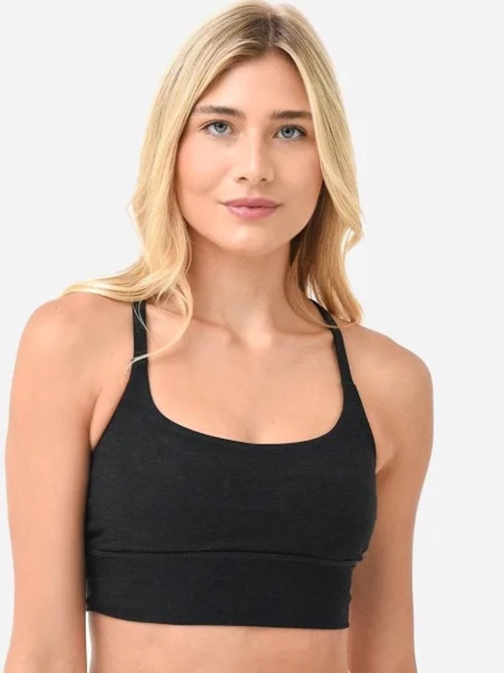 Vuori Black Longline Strappy Sports Bra Small